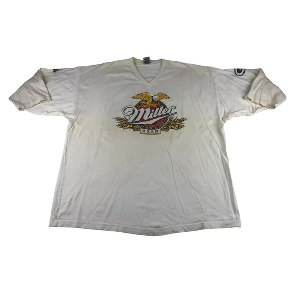 Fruit of the Loom Mens White Graphic Print V Neck Pullover T-Shirt Size XL/XXL - Picture 2 of 13